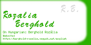 rozalia berghold business card
